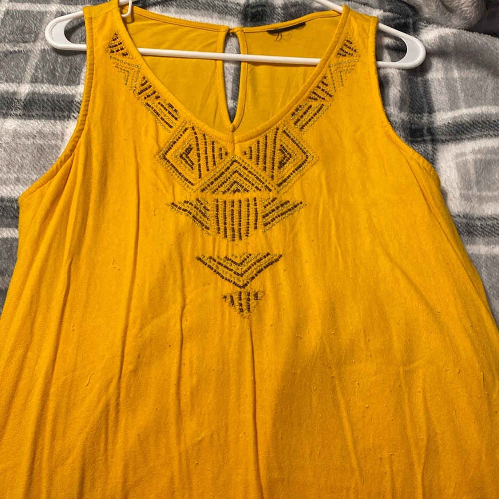 Yellow Beaded Tank top